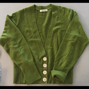 NWOT Italian Cashmere Cardigan Sweater - Green